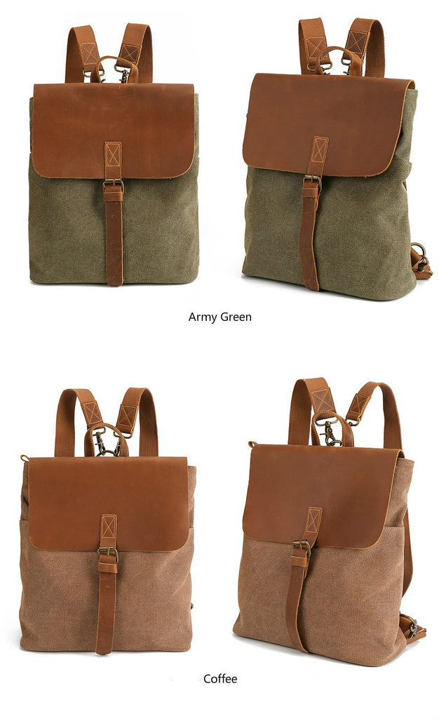 Mochila d elona y cuero de tonalidade otoñales