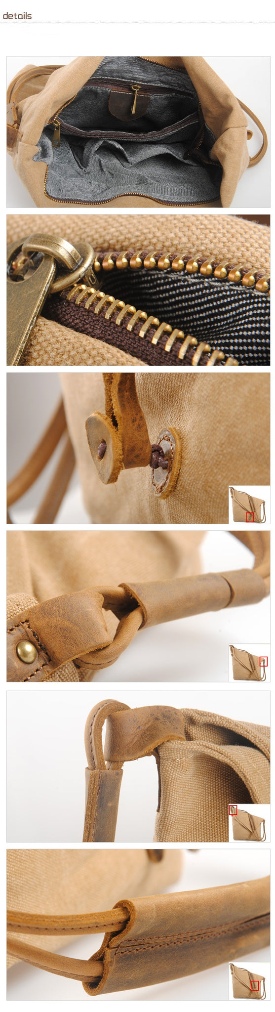 Sac à bandoulière en cuir et toile