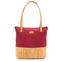 LAMYA | Bolso de corcho natural y tela hecho a mano